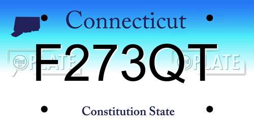 F273QT Connecticut License Plate
