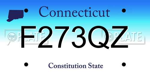 F273QZ Connecticut License Plate