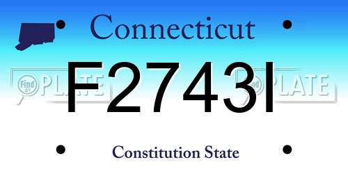 F2743I Connecticut License Plate