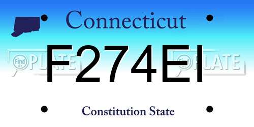 F274EI Connecticut License Plate