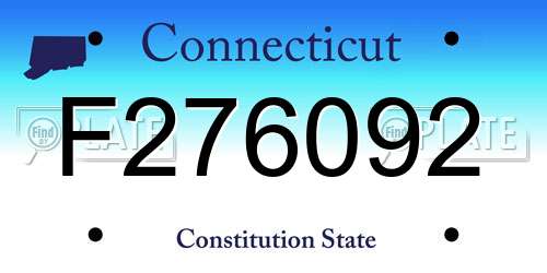 F276092 Connecticut License Plate