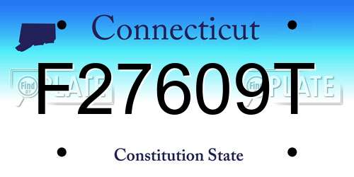 F27609T Connecticut License Plate