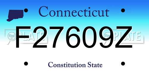 F27609Z Connecticut License Plate