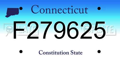 F279625 Connecticut License Plate