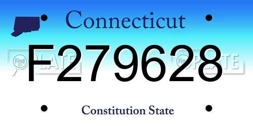 F279628 Connecticut License Plate