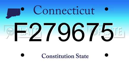 F279675 Connecticut License Plate