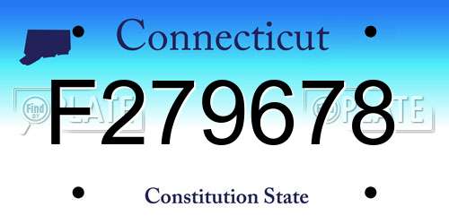 F279678 Connecticut License Plate