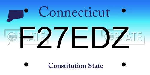 F27EDZ Connecticut License Plate