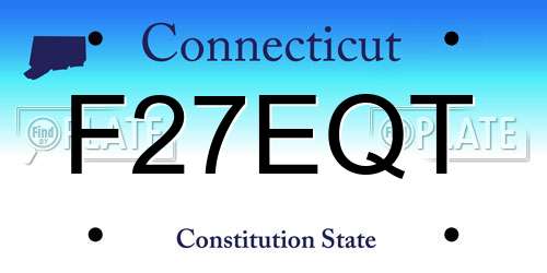F27EQT Connecticut License Plate