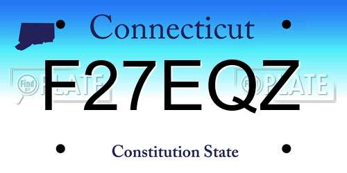F27EQZ Connecticut License Plate