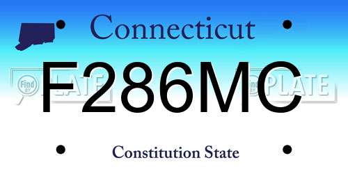 F286MC Connecticut License Plate