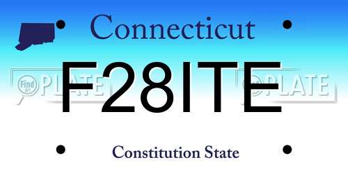F28ITE Connecticut License Plate