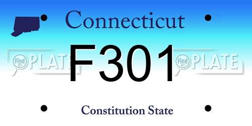F301 Connecticut License Plate