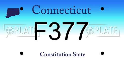 F377 Connecticut License Plate