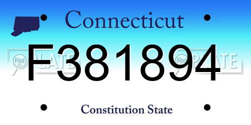 F381894 Connecticut License Plate