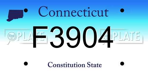 F3904 Connecticut License Plate