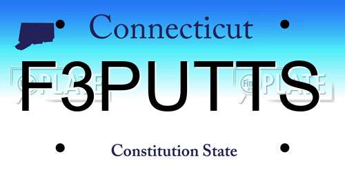 F3PUTTS Connecticut License Plate