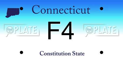 F4 Connecticut License Plate