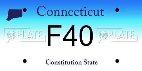 F40 Connecticut License Plate