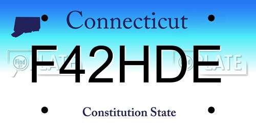 F42HDE Connecticut License Plate