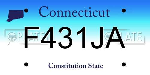 F431JA Connecticut License Plate