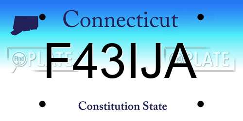 F43IJA Connecticut License Plate