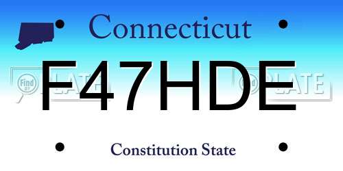 F47HDE Connecticut License Plate