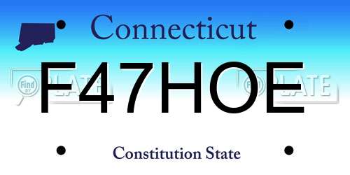 F47HOE Connecticut License Plate