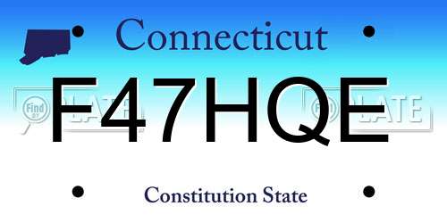 F47HQE Connecticut License Plate