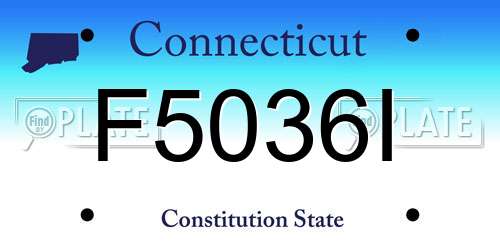 F5036I Connecticut License Plate