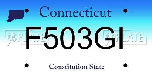 F503GI Connecticut License Plate