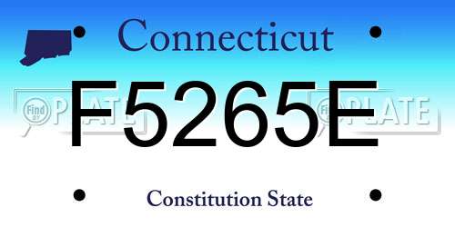 F5265E Connecticut License Plate