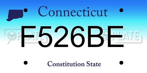 F526BE Connecticut License Plate