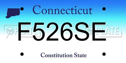 F526SE Connecticut License Plate
