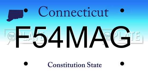 F54MAG Connecticut License Plate