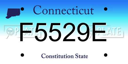F5529E Connecticut License Plate