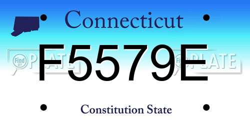 F5579E Connecticut License Plate