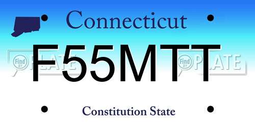 F55MTT Connecticut License Plate