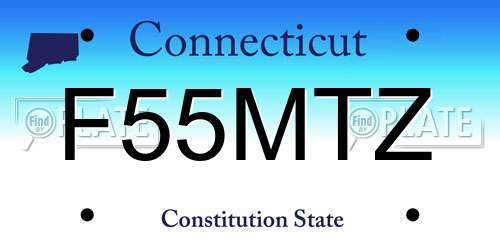 F55MTZ Connecticut License Plate