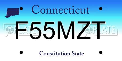 F55MZT Connecticut License Plate