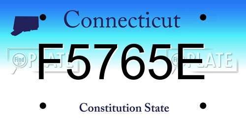 F5765E Connecticut License Plate