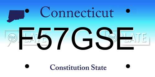 F57GSE Connecticut License Plate