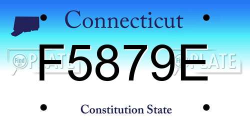 F5879E Connecticut License Plate