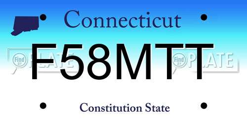 F58MTT Connecticut License Plate