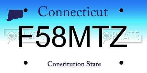 F58MTZ Connecticut License Plate
