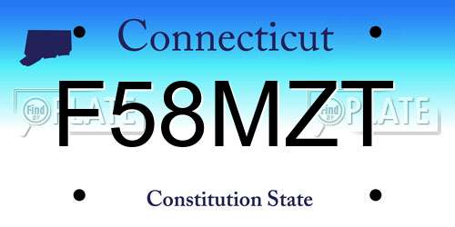 F58MZT Connecticut License Plate