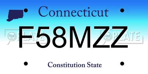 F58MZZ Connecticut License Plate