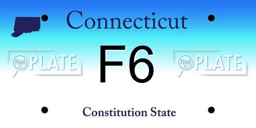 F6 Connecticut License Plate