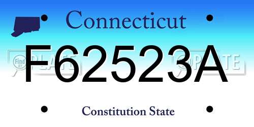 F62523A Connecticut License Plate