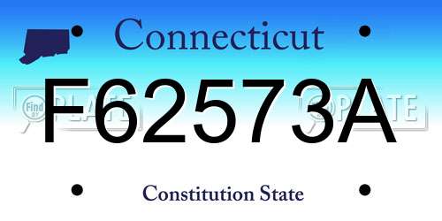 F62573A Connecticut License Plate